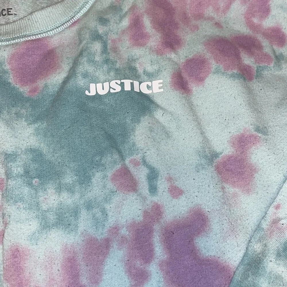 Good used condition girls size 12/14 justice sweatshirt tie dye